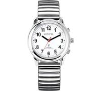 MAUJOY Sprechende Uhr für Damen für Blinde Senioren mit Sehbehinderung, Laute und klare Stimme,Spricht Deutsch (Silver-A)