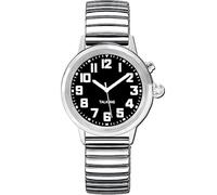 MAUJOY Sprechende Uhr für Damen für Blinde Senioren mit Sehbehinderung, Laute und klare Stimme,Spricht Deutsch (Black-B)