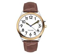 MAUJOY Sprechende Uhr für Herren für Blinde Senioren mit Sehbehinderung, Laute und klare Stimme,Spricht Deutsch (Brown-A)