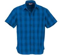 Maul Outdoor Herrenhemd Askim II – 1/2-Hemd kariert elastisch – Blau Größe 56