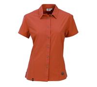 Maul Wanderbluse Kurzarm Agile 2XT Outdoor Karomuster orange Damen, Größe 38