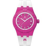 Maurice Lacroix AIKON AI2008-FFFF1-3A0-0 Schweizer Quarzuhr mit Diamanten, Fuchsia, weißes Gummi, 40 mm