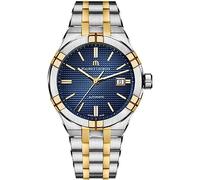 Maurice Lacroix AIKON Automatisches Datum 42 mm, zweifarbiger Edelstahl & 2N Gold 10 Mikron beschichtetes Gehäuse & Armband, blaues Clous de Paris gemustertes Zifferblatt, 20 ATM Widerstand