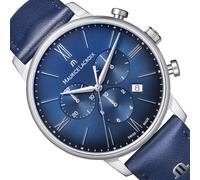 Maurice Lacroix Eliros Chronograph EL1098-SS001-410-4 | Herren-Armbanduhr Blau | Saphirglas Datumsanzeige Stoppuhr Lederband | Swiss Made | NEU OVP mit Box & Papiere 2 Jahre Hersteller-Garantie
