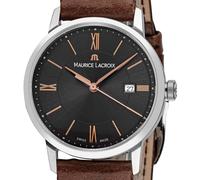 Maurice Lacroix | Eliros | Date Ladies | EL1094-SS001-311-1 | Damen-Armbanduhr | anthrazitfarbenes Zifferblatt | braunes Lederband | Swiss Made | Saphirglas | NEU & OVP | mit Box, Papieren & 2 Jahren