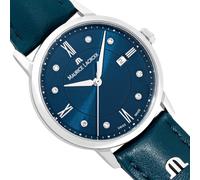 Maurice Lacroix Eliros Diamonds Damen-Armbanduhr EL1094-SS001-650-5 Lederband petrolblau mit 8 Diamanten Ø 30 mm NEU OVP. 2 Jahre Garantie Swiss Made