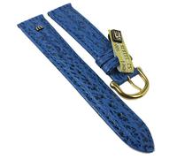 Maurice Lacroix Hai Chrono Uhrenarmband Leder blau 2-fach bombiert