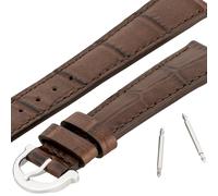 Maurice Lacroix Les Classiques Lederband braun oder schwarz Breite 15 mm mit Dornschließe Krokoledermaserung NEU OVP. 2 Jahre Garantie - Dunkelbraun