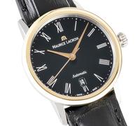 Maurice Lacroix Les Classiques Tradition Automatik LC6063-PS101-310-1 | Damen-Armbanduhr | 18K Massivgold Lünette | Schwarzes Lederband | Saphirglas | Swiss Made | 2 Jahre Garantie | NEU OVP mit Box &