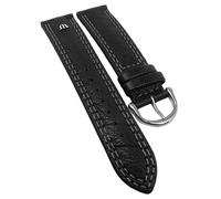 Maurice Lacroix Natur-Kalb Uhrenarmband 20mm Leder schwarz Doppelnaht