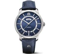 MAURICE LACROIX Pontos Day Date Herren-Armbanduhr Analog Automatik mit blauem Textil-Lederband PT6358-SS004-431-4