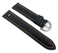 Maurice Lacroix Uhrarmband Leder Tiago Waterproof schwarz/Gelb 20mm