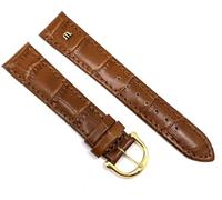 Maurice Lacroix Uhrenarmband 18 mm hell braun Schliesse vergoldet Kroko Prägung Original Louisiana mit Maurice Lacroix Emblem im Band