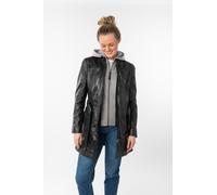 Mauritius "BENTE2" mit Gürtel, lange Lederjacke mit Gürtel & abnehmbarem Kapuzen-Inlay (26761516-XXL) schwarz