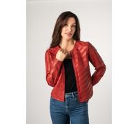Mauritius - Damen Lederjacke Lammnappa Materialmix rot : M