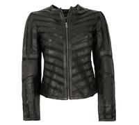 Mauritius - Damen Lederjacke Lammnappa Materialmix schwarz : XL