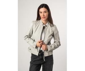 Mauritius - Damen Lederjacke Lammnappa silver grey : S