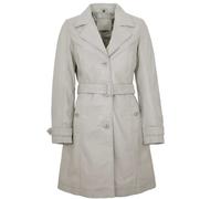 Mauritius - Damen Trenchcoat Ledermantel Gürtel Lammnappa silver grey : XL