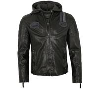 Mauritius Gipsy by Herren Echtleder Lederjacke Kapuze Lammnappa schwarz Größe M