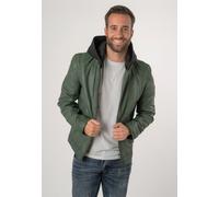 Mauritius - Herren Lederjacke Kapuze Lammnappa salbei grün : XXL