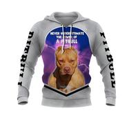 MAUXpIAO Hoodies Jacken Dünne 3D Pitbull Dog Volldruck Pullover Männer & Frauen Casual Polyester Sweatshirt jogging/A1/M