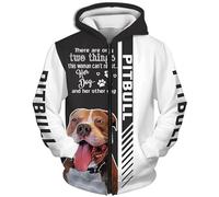 MAUXpIAO Hoodies Jacken T-Shirts Shorts Strickjacke dünner 3D PITBULL DOG Pullover mit Volldruck für Herren und Damen lässiges Polyester-Sweatshirt-Oberteil baumwolle/A1/3XL