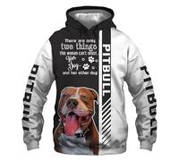 MAUXpIAO Hoodies Jacken T-Shirts Shorts Strickjacke dünner 3D PITBULL DOG Pullover mit Volldruck für Herren und Damen lässiges Polyester-Sweatshirt-Oberteil baumwolle/A2/5XL