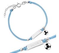 Maverton ID Kinderarmband 925 Silber mit Namen + personalisierte Geschenkbox - Namensarmband für Jungen zur Geburt zur Taufe - Baby Armkette zum Geburtstag - Länge: 13-16 cm - Blau