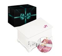 Maverton Jewelkeeper mit Aufdruck - Schmuckschatulle mit Spieluhr Ballerina - Musikschmuckdose für Mädchen - Schmuckkästchen zur Taufe - zur Erstkommunion - zum Geburtstag - ohne Schublade - Rosa