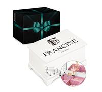 Maverton Jewelkeeper mit Aufdruck - Schmuckschatulle mit Spieluhr Ballerina - Musikschmuckdose für Mädchen - Schmuckkästchen zur Taufe - zur Erstkommunion - zum Geburtstag - ohne Schublade - Initiale