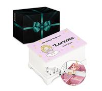 Maverton Jewelkeeper mit Aufdruck - Schmuckschatulle mit Spieluhr Ballerina - Musikschmuckdose für Mädchen - Schmuckkästchen zur Taufe - zur Erstkommunion - zum Geburtstag - ohne Schublade - Engelchen