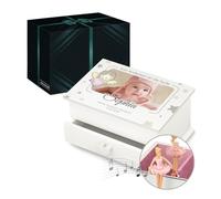 Maverton Jewelkeeper mit Aufdruck - Schmuckschatulle mit Spieluhr Ballerina - Musikschmuckdose für Mädchen - Schmuckkästchen zur Taufe - zur Erstkommunion - zum Geburtstag - mit Schublade - Sterne