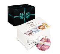 Maverton Jewelkeeper mit Aufdruck - Schmuckschatulle mit Spieluhr Ballerina - Musikschmuckdose für Mädchen - Schmuckkästchen zur Taufe - zur Erstkommunion - zum Geburtstag - Kuscheltiere