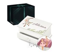 Maverton personalisierte Musik Schmuckdose mit Aufzieh-Spieluhr - Schmuckkästchen Ballerina - Musikspieldose für Mädchen zur Geburt - zum Geburtstag - Weihnachtsgeschenke - mit Schublade - Traumfänger