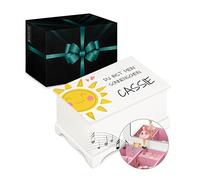 Maverton personalisierte Musik Schmuckdose mit Aufzieh-Spieluhr - Schmuckkästchen Ballerina - Musikspieldose für Mädchen zur Geburt - zum Geburtstag - zu Weihnachten - ohne Schublade - Sonne