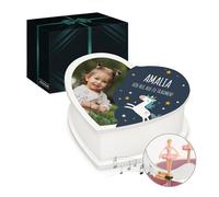 Maverton personalisierte Musikschmuckdose in Herzform mit Aufzieh-Spieluhr - Schmuckkästchen Ballerina Spieldose - Herz Schmuckkiste für Mädchen zur Taufe Erstkommunion - zu Weihnachten - Träume