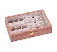 Maverton Uhrenbox mit Gravur für 6 Uhren & 3 Brillen - Uhrenschachtel Uhrenaufbewahrungsbox aus Holz - personalisiert - rose - Geschenk zum Geburtstag für Frauen - Flügel