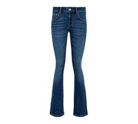 Bootcut-Jeans MAVI "BELLA MID-RISE", Damen, Gr. 28, Länge 34, blau (schwarz brushed str), 80% Baumwolle, 18% Polyester, 2% Elasthan, bootcut fit lang, Jeans, Bootcut Jeans (47642122-28) schwarz brushe