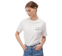Mavi Damen CAT Chilling Tee T-Shirt, Antique White, S