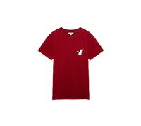 Mavi Damen CAT Printed T-Shirt, Red Dahlia, L - Christmas Shirt - Für Weihnachten & Feiertage - Geschenk für Katzenmamas