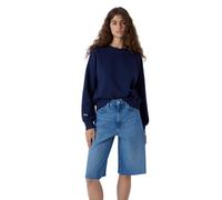 Rundhalspullover MAVI "CREW NECK SWEATSHIRT", Damen, Gr. XS, blau (maritime blau), Stoff, 70% Baumwolle, 30% Polyester, unifarben, lässig geschnitten normal, Rundhals, normaler Saum, Pullover Rundhals