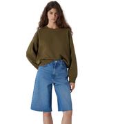 Rundhalspullover MAVI "CREW NECK SWEATSHIRT", Damen, Gr. L, grün (schwarz olive), Stoff, 70% Baumwolle, 30% Polyester, unifarben, lässig geschnitten normal, Rundhals, normaler Saum, Pullover Rundhalsp