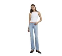 Bootcut-Jeans MAVI "BELLA MID-RISE", Damen, Gr. 28, Länge 32, ice brushed str, 86% Baumwolle, 12% Polyester, 2% Elastan, normal normal, Jeans, Bootcut Jeans (55197634-28) ice brushed str