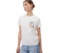 Mavi Damen Flower Printed Graphic T-Shirt T-Shirt, Antique White, XL