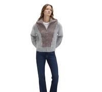 Mavi Damen Full Zip Sweater Sweatshirt, Light Grey Melange, L
