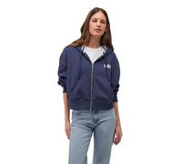 Mavi Damen Full Zip Sweatshirt Pullover, Mood Indigo, XS