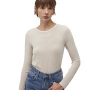 Mavi Damen Long Sleeve Fashion Jersey Shirt, Island fossil Stripe, M