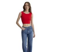 Mavi Damen NONSLEEVE Crop Jersey Top, Flame Scarlet, L