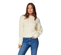 Mavi Damen Rundhalsausschnitt Pullover, Mittel, Wolke Creme