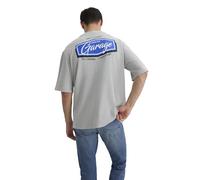 Mavi Herren Garage Printed Tee T-Shirt, Light Grey Melange, L